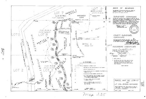 Click to see Parcel Map Book 8, pg. 225 (1974) of Nevada County Recorders Parcel Maps Book 8