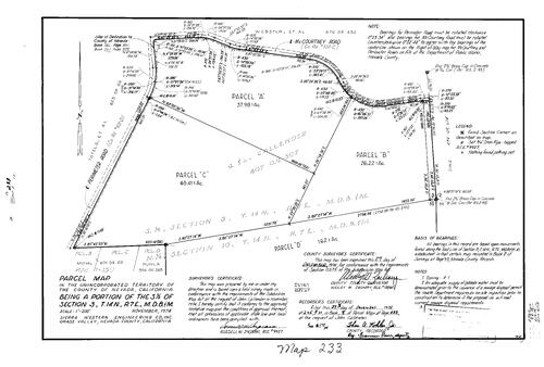 Click to see Parcel Map Book 8, pg. 233 (1974) of Nevada County Recorders Parcel Maps Book 8