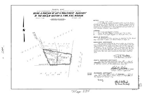Click to see Parcel Map Book 8, pg. 234 (1974) of Nevada County Recorders Parcel Maps Book 8