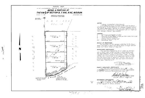 Click to see Parcel Map Book 8, pg. 243 (1975) of Nevada County Recorders Parcel Maps Book 8