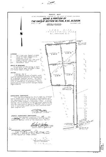 Click to see Parcel Map Book 8, pg. 245 (1975) of Nevada County Recorders Parcel Maps Book 8