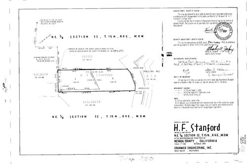 Click to see Parcel Map Book 8, pg. 250 (1975) of Nevada County Recorders Parcel Maps Book 8