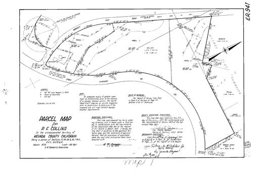 Click to see Parcel Map Book 9, pg. 1 (1975) of Nevada County Recorders Parcel Maps Book 9