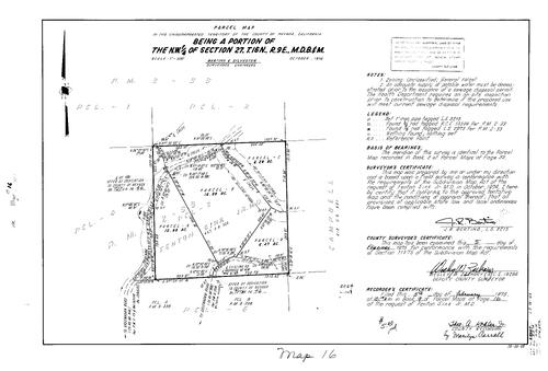 Click to see Parcel Map Book 9, pg. 16 (1975) of Nevada County Recorders Parcel Maps Book 9
