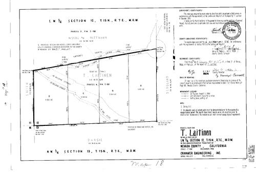 Click to see Parcel Map Book 9, pg. 18 (1975) of Nevada County Recorders Parcel Maps Book 9