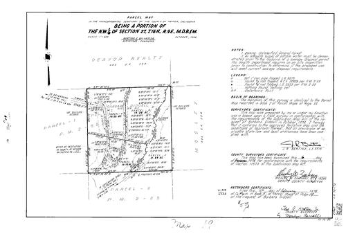 Click to see Parcel Map Book 9, pg. 19 (1975) of Nevada County Recorders Parcel Maps Book 9