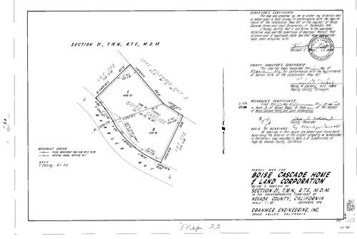 Click to see Parcel Map Book 9, pg. 22 (1975) of Nevada County Recorders Parcel Maps Book 9