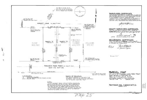 Click to see Parcel Map Book 9, pg. 25 (1975) of Nevada County Recorders Parcel Maps Book 9