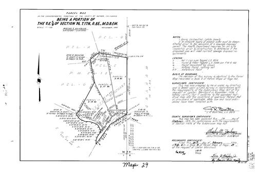 Click to see Parcel Map Book 9, pg. 29 (1975) of Nevada County Recorders Parcel Maps Book 9