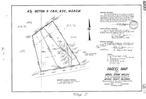 Click to see Parcel Map Book 9, pg. 31 (1975) of Nevada County Recorders Parcel Maps Book 9