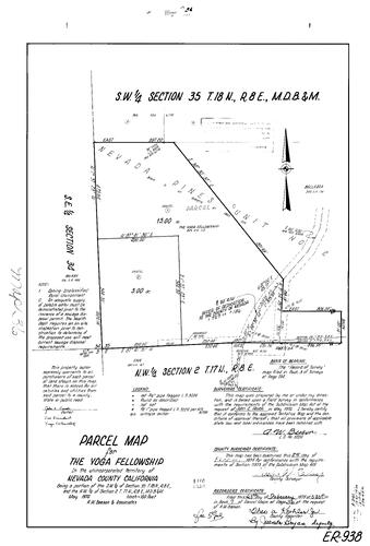 Click to see Parcel Map Book 9, pg. 36 (1975) of Nevada County Recorders Parcel Maps Book 9