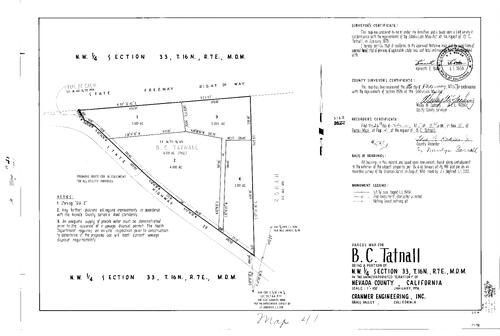 Click to see Parcel Map Book 9, pg. 41 (1975) of Nevada County Recorders Parcel Maps Book 9