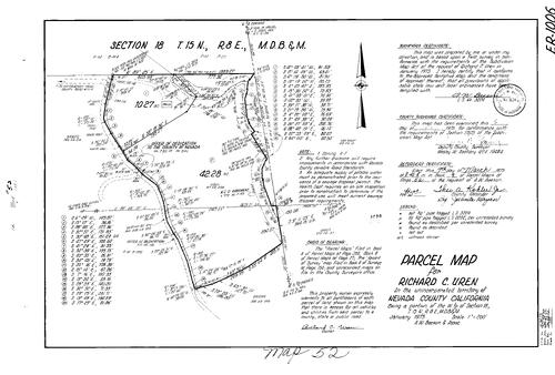 Click to see Parcel Map Book 9 pg. 52 (1975) of Nevada County Recorders Parcel Maps Book 9