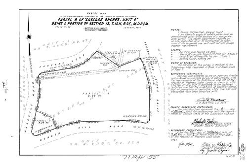 Click to see Parcel Map Book 9 pg. 55 (1975) of Nevada County Recorders Parcel Maps Book 9