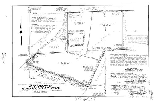 Click to see Parcel Map Book 9 pg. 57 (1975) of Nevada County Recorders Parcel Maps Book 9