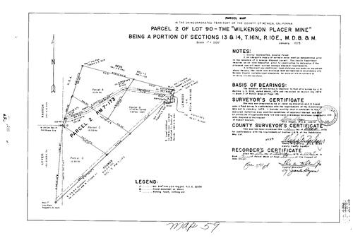 Click to see Parcel Map Book 9 pg. 59 (1975) of Nevada County Recorders Parcel Maps Book 9