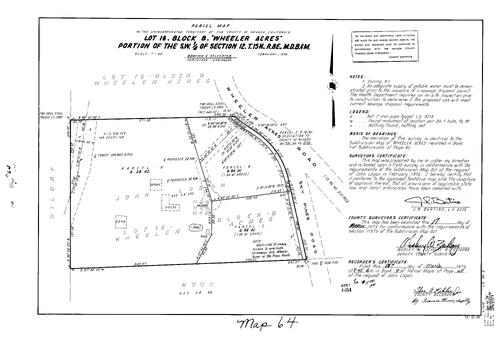 Click to see Parcel Map Book 9 pg. 64 (1975) of Nevada County Recorders Parcel Maps Book 9