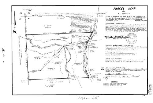 Click to see Parcel Map Book 9 pg. 65 (1975) of Nevada County Recorders Parcel Maps Book 9