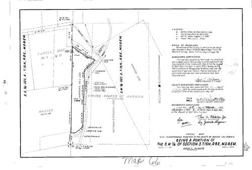 Click to see Parcel Map Book 9 pg. 66 (1975) of Nevada County Recorders Parcel Maps Book 9