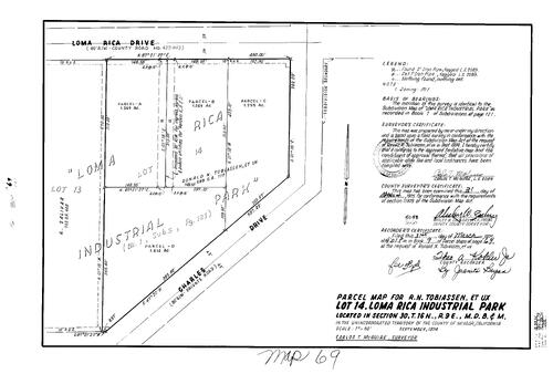 Click to see Parcel Map Book 9 pg. 69 (1975) of Nevada County Recorders Parcel Maps Book 9