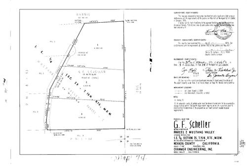 Click to see Parcel Map Book 9 pg. 74 (1975) of Nevada County Recorders Parcel Maps Book 9