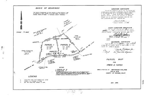 Click to see Parcel Map Book 9, pg. 76 (1975) of Nevada County Recorders Parcel Maps Book 9