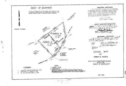 Click to see Parcel Map Book 9, pg. 77 (1975) of Nevada County Recorders Parcel Maps Book 9