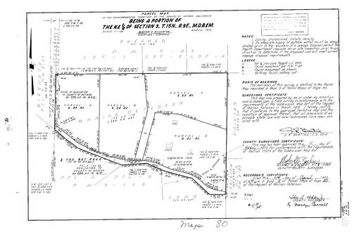 Click to see Parcel Map Book 9, pg. 80 (1975) of Nevada County Recorders Parcel Maps Book 9