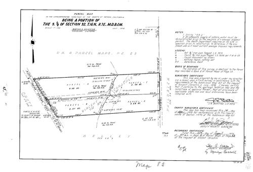 Click to see Parcel Map Book 9, pg. 83 (1975) of Nevada County Recorders Parcel Maps Book 9