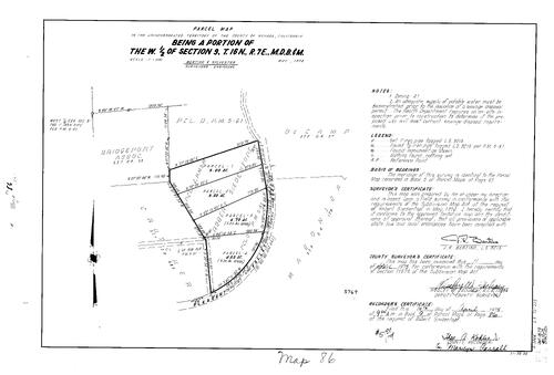 Click to see Parcel Map Book 9, pg. 86 (1975) of Nevada County Recorders Parcel Maps Book 9