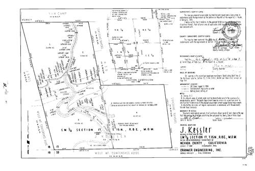 Click to see Parcel Map Book 9, pg. 88 (1975) of Nevada County Recorders Parcel Maps Book 9