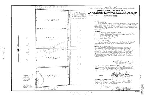 Click to see Parcel Map Book 9, pg. 89 (1975) of Nevada County Recorders Parcel Maps Book 9