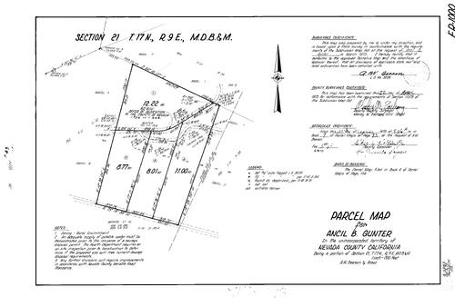 Click to see Parcel Map Book 9, pg. 93 (1975) of Nevada County Recorders Parcel Maps Book 9