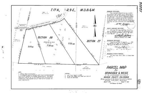 Click to see Parcel Map Book 9, pg. 96 (1975) of Nevada County Recorders Parcel Maps Book 9