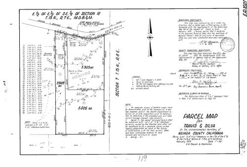 Click to see Parcel Map Book 9, pg. 119 (1975) of Nevada County Recorders Parcel Maps Book 9