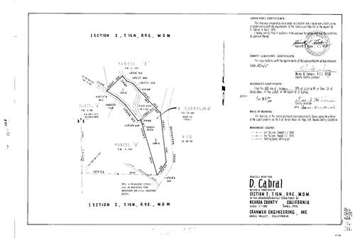 Click to see Parcel Map Book 9, pg. 123 (1975) of Nevada County Recorders Parcel Maps Book 9
