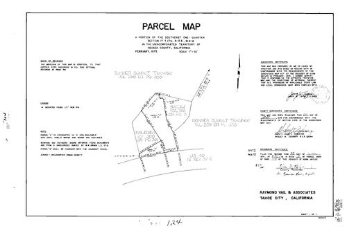 Click to see Parcel Map Book 9, pg. 124 (1975) of Nevada County Recorders Parcel Maps Book 9