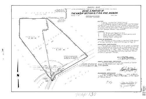 Click to see Parcel Map Book 9, pg. 130 (1975) of Nevada County Recorders Parcel Maps Book 9