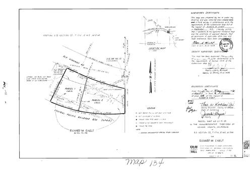 Click to see Parcel Map Book 9, pg. 134 (1975) of Nevada County Recorders Parcel Maps Book 9
