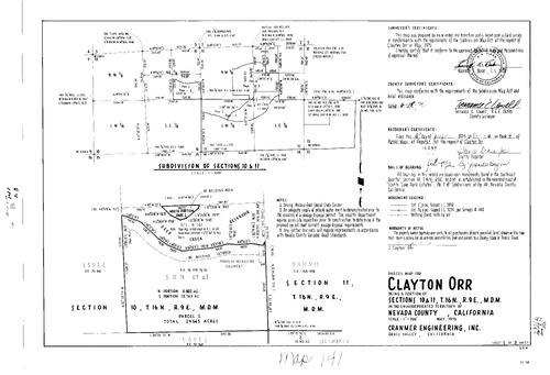 Click to see Parcel Map Book 9, pg. 141 (1975) of Nevada County Recorders Parcel Maps Book 9