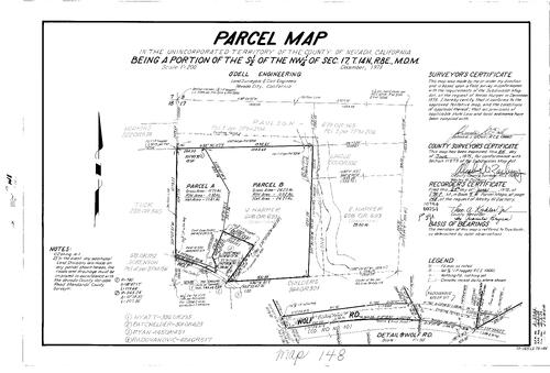 Click to see Parcel Map Book 9, pg. 148 (1975) of Nevada County Recorders Parcel Maps Book 9