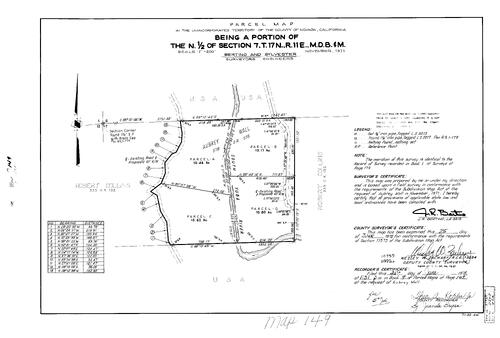 Click to see Parcel Map Book 9, pg. 149 (1975) of Nevada County Recorders Parcel Maps Book 9