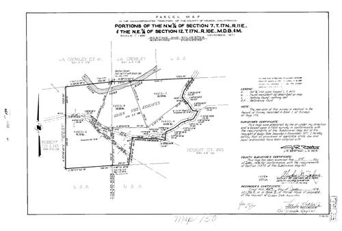 Click to see Parcel Map Book 9, pg. 150 (1975) of Nevada County Recorders Parcel Maps Book 9