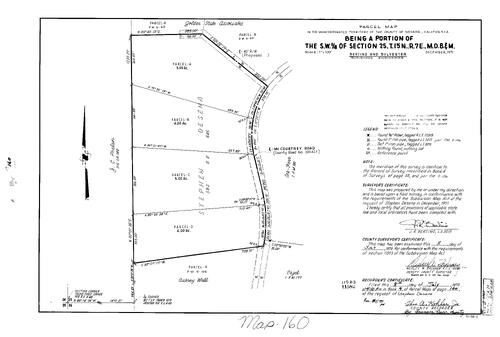 Click to see Parcel Map Book 9, pg. 160 (1975) of Nevada County Recorders Parcel Maps Book 9