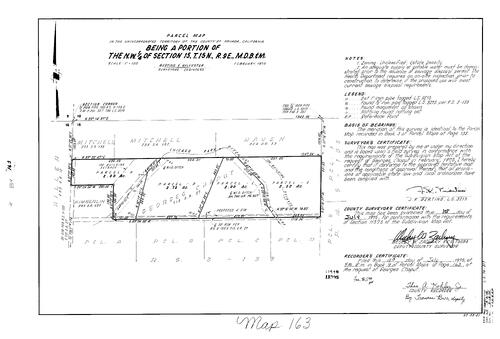 Click to see Parcel Map Book 9, pg. 163 (1975) of Nevada County Recorders Parcel Maps Book 9