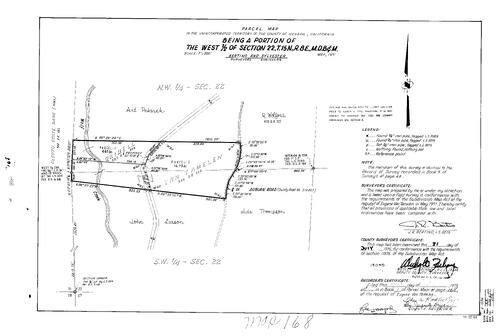 Click to see Parcel Map Book 9, pg. 168 (1975) of Nevada County Recorders Parcel Maps Book 9