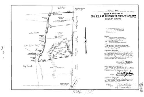 Click to see Parcel Map Book 9, pg. 169 (1975) of Nevada County Recorders Parcel Maps Book 9