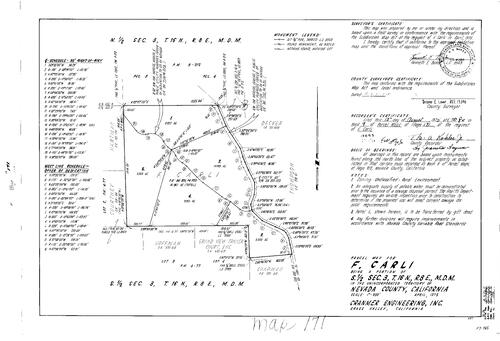 Click to see Parcel Map Book 9, pg. 171 (1975) of Nevada County Recorders Parcel Maps Book 9
