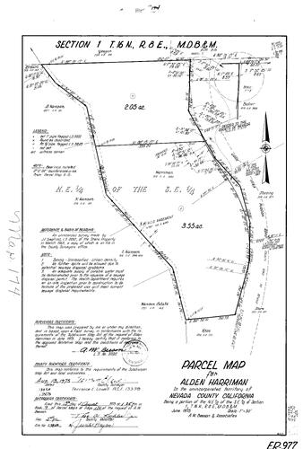 Click to see Parcel Map Book 9, pg. 174 (1975) of Nevada County Recorders Parcel Maps Book 9