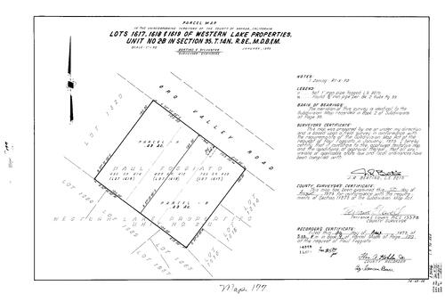 Click to see Parcel Map Book 9, pg. 177 (1975) of Nevada County Recorders Parcel Maps Book 9